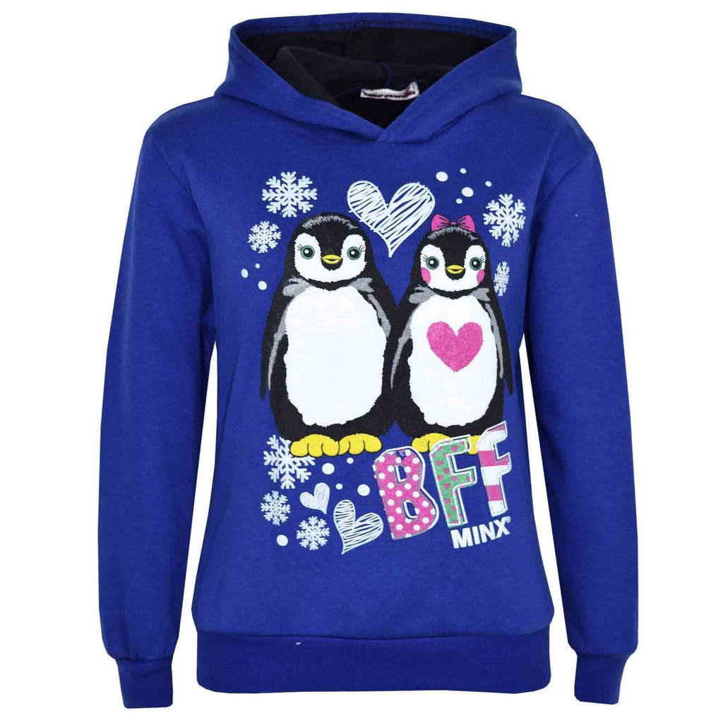 Kids Girls Boys Christmas Jumper Novelty Penguin BFF Print Xmas Sweater 7-13 Yr2