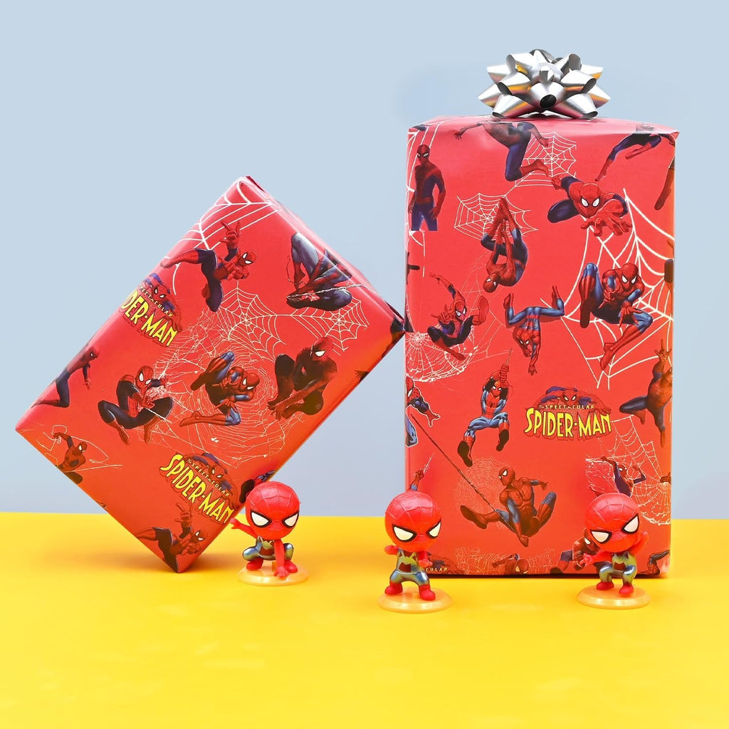 43Cm X 5M Wrapping Papers Roll, Spider Birthday Gift Wrapping Paper Christmas Wrapped Paper for Kids