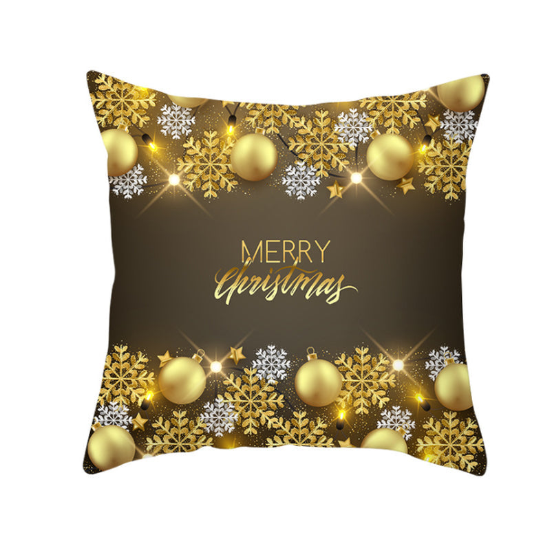 NEW 2025 CHRISTMAS NEW YEAR POLYESTER CUSHION COVER PILLOW CASE HOME SOFA DECOR
