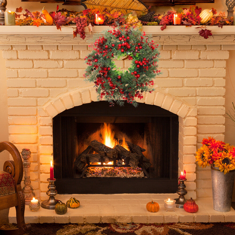 Faux Red Berry Wreath Winter Berry Wreath Christmas Artificial Wreath