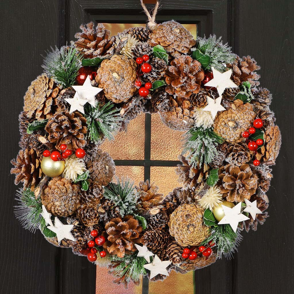 Large Traditional Front Door Wreath Wall Hanging Outdoor Garland Decorations