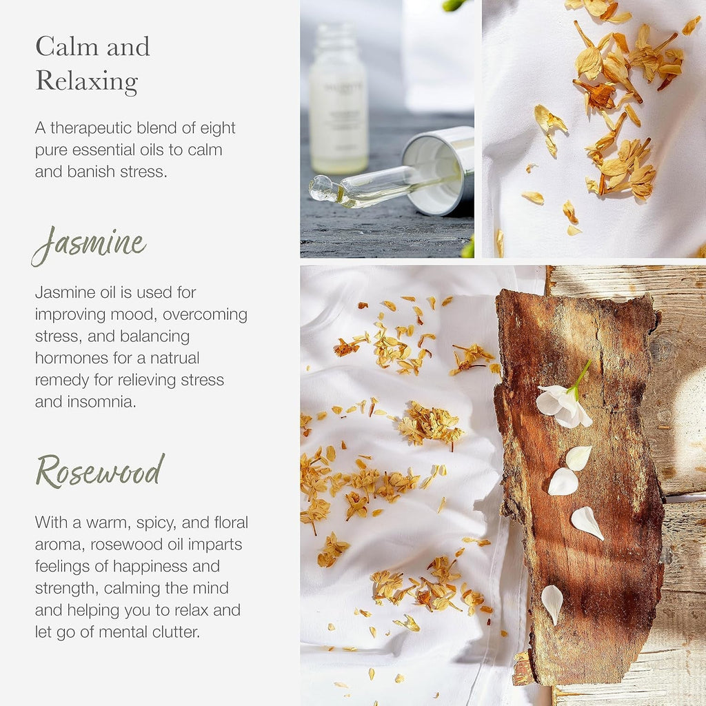 Scented Gift Box with Candle, Reed Diffuser, and Room Mist, Aromatherapy Essential Oils, Long Lasting Fragrance, Made in the UK (Jasmine and Rosewood) (150G, 100Ml, 30Ml) -