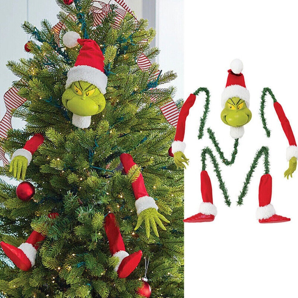 Grinch Arm Leg Head Ornaments Holder Christmas Tree Decorations Xmas Party Gift