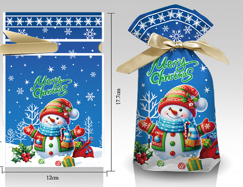 50PCS Drawstring Christmas Gift Bags Perfect for Party Treats Present Packaging