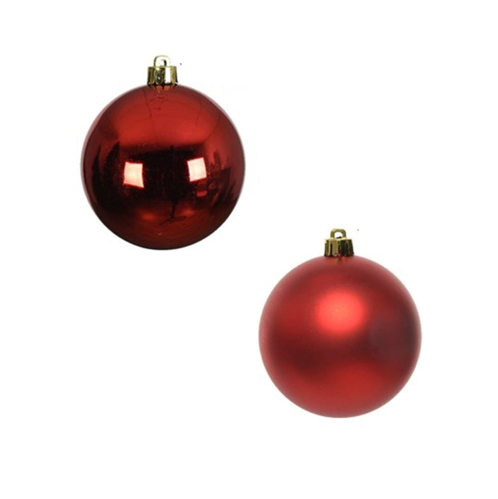 24 Red Christmas Baubles Shatterproof Luxury Tree Decorations 6Cm Christmas Red