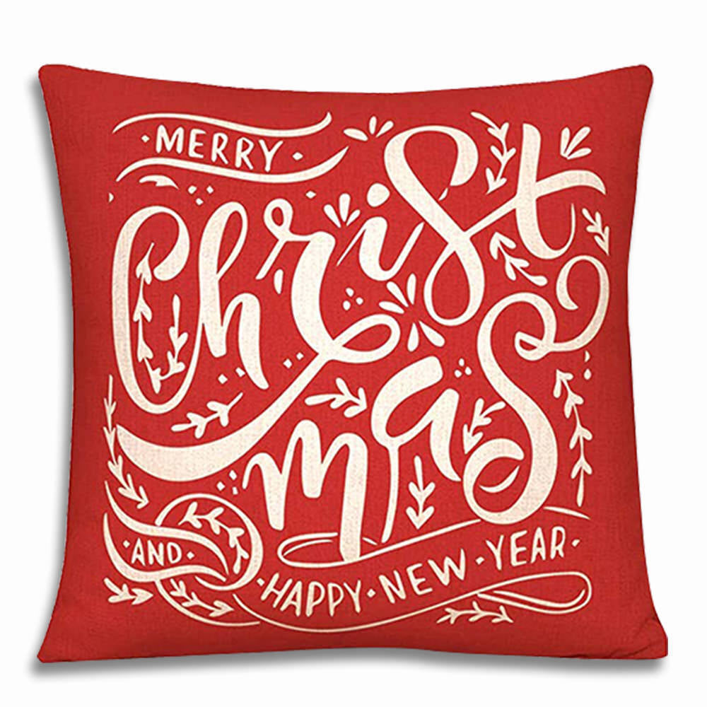 Christmas Pillow Case Cushion Cover Xmas Santa Claus Tree Snow Home Decor 45*45