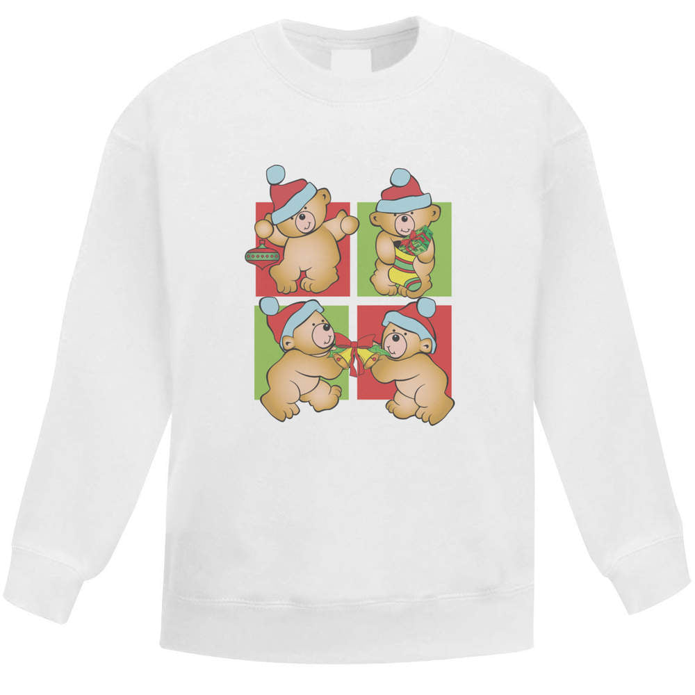 'Teddy Bear Christmas' Kid'S Sweatshirt / Sweater / Jumper (KW050280)