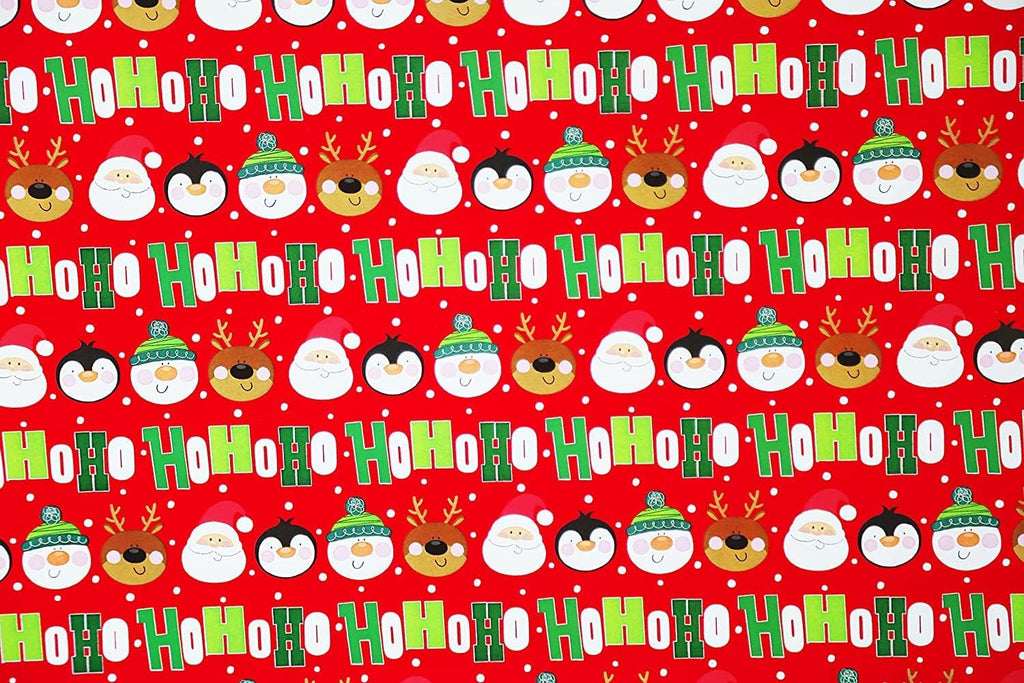 Pack of 4 X 4M Cute Christmas Character Gift Wrapping Paper Roll -Perfect for Christmas, Birthday, Festival, Party or Wedding Gift and Festive Decoration