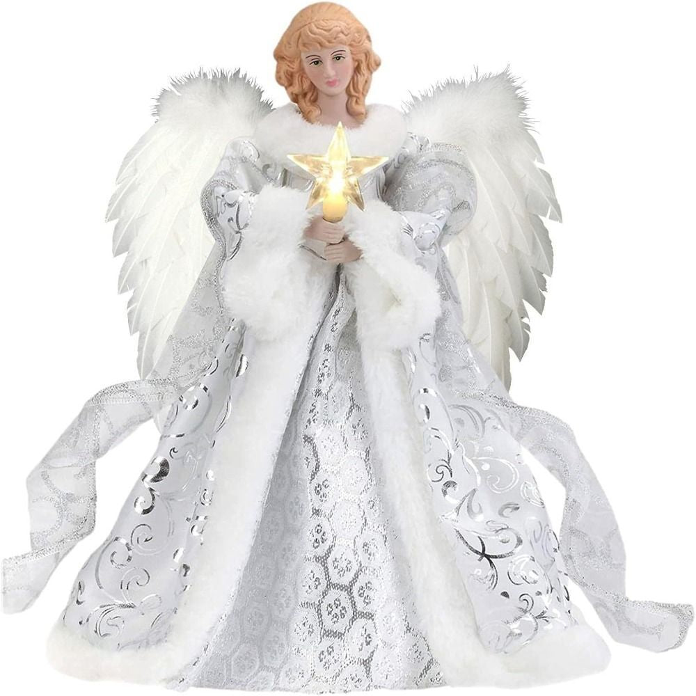 Christmas Angel Fairy Tree Topper Festive Xmas Tree Tops Ornament Decor Gift