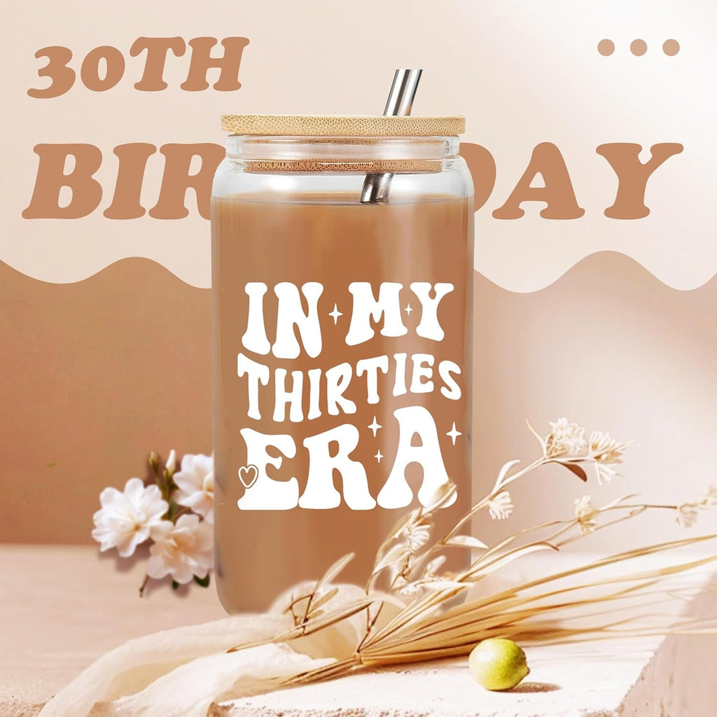30Th Birthday Gifts for Women, 30Th Birthday Creative Travel Mug, Coke Cup, Glass Mug, Interesting Personalized Mug, Gift for Best Friend Female Mum Wife Daughter Sister Girlfriend
