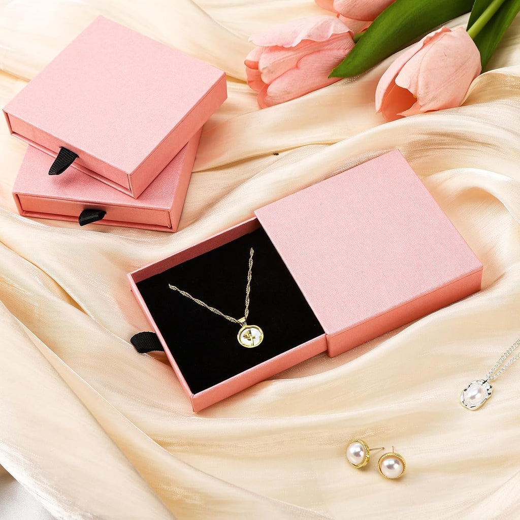 3 Pcs Jewelry Gift Boxes Necklace Earring Bracelet Drawer Gift Box Kraft Jewellery Box for Christmas Birthday Wedding Anniversaries Present