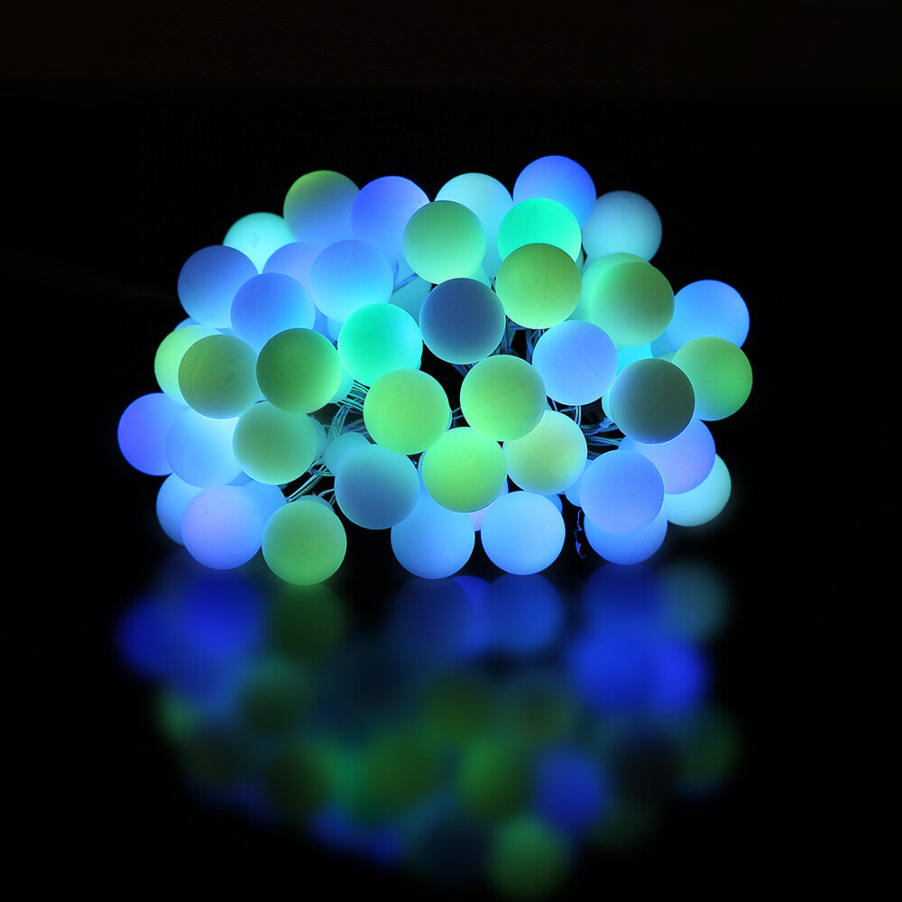 50 LED Colorful Ball Bulb Fairy String Lights In/Outdoor Xmas Garden Decor USB