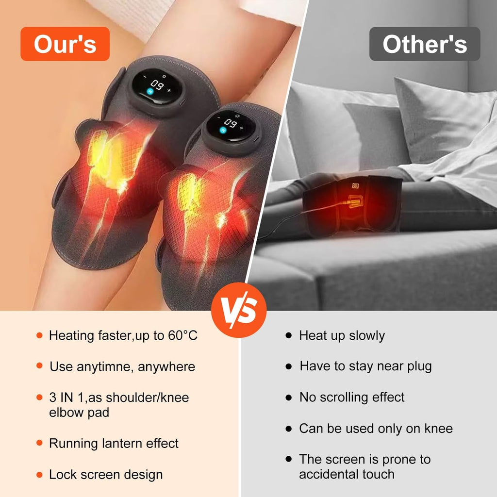 Christmas Gifts for Women Him,Vibration Heating Pads,Cordless Knee Massager with Heat,Knee Shoulder Elbow Massager for Pain Relief,3 Modes & Heat,Gifts for Women Men Mum Dad
