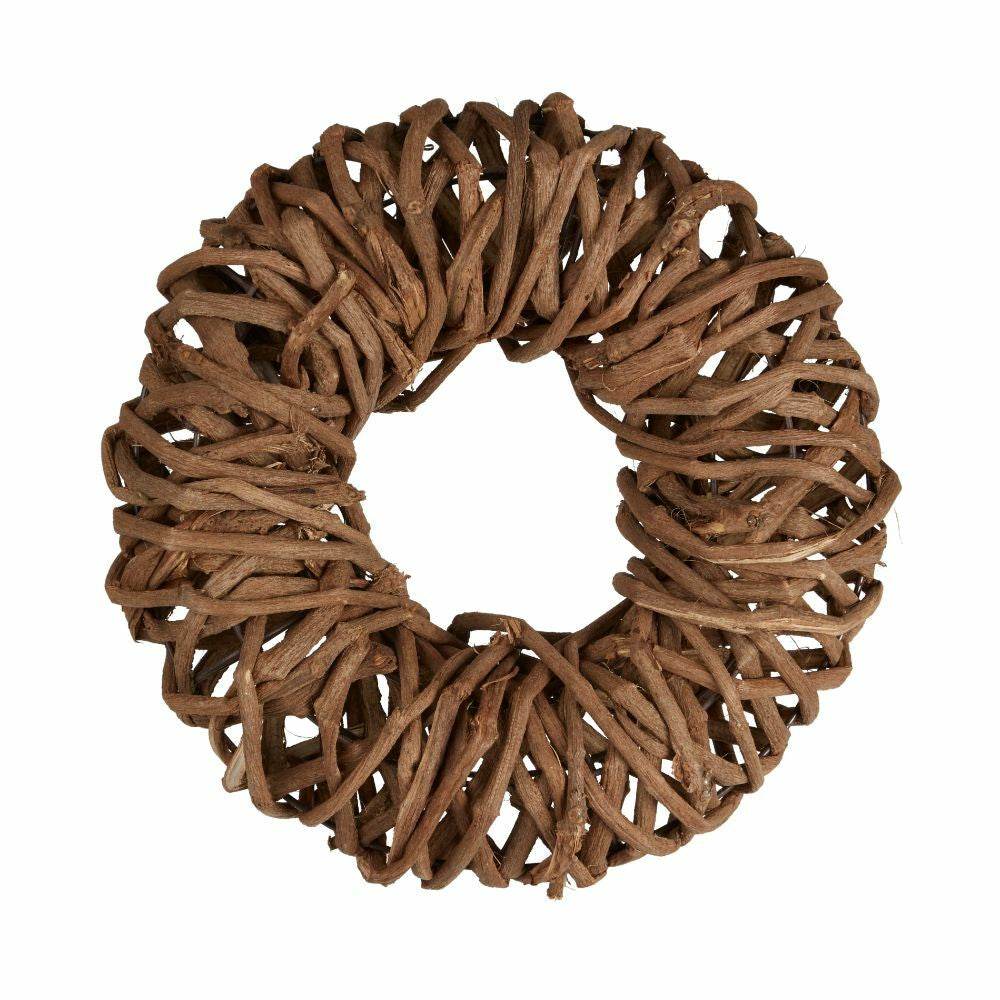Modern Woven Natural Carrizo Wreath - 27Cm - Christmas Florist Decoration
