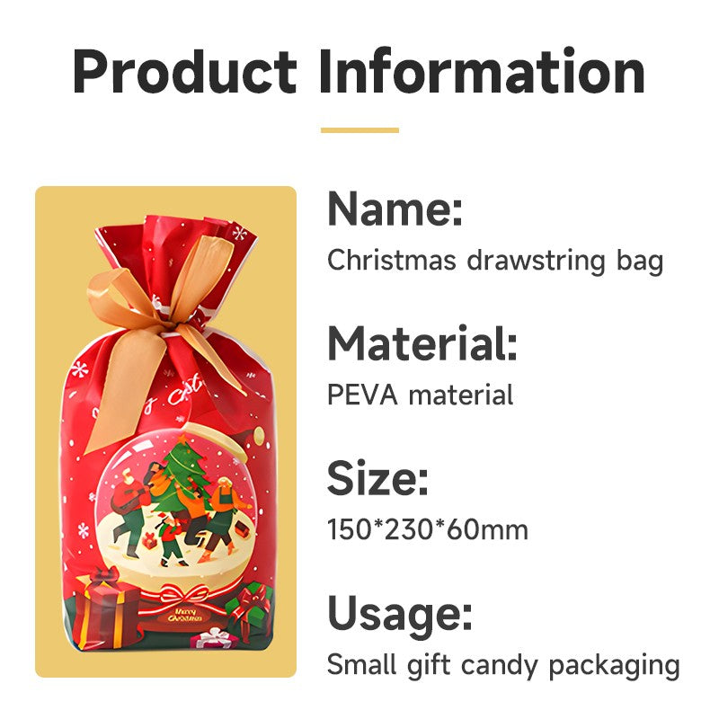 50PCS Drawstring Christmas Gift Bags Perfect for Party Treats Present Packaging