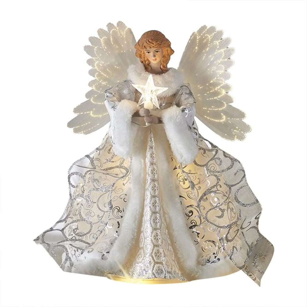 Christmas Angel Fairy Tree Topper Festive Xmas Tree Tops Ornament Decor Gift