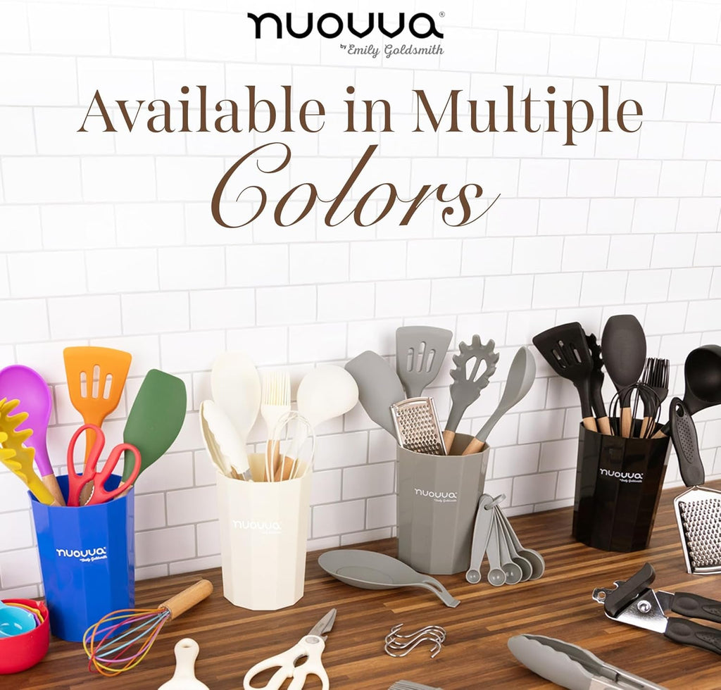 Kitchen Non Stick Cooking Utensils Set – Heat Resistant Silicone Utensils with Wooden Handle – Ladles, Spoons and Spatulas Set – Kitchen Tools & Accessories – 35Pcs, Cream – by