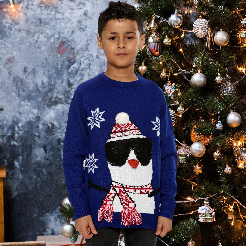 Boys Christmas Jumper 3D Kids Unisex Xmas Santa Snowman Penguin Pullover Sweater