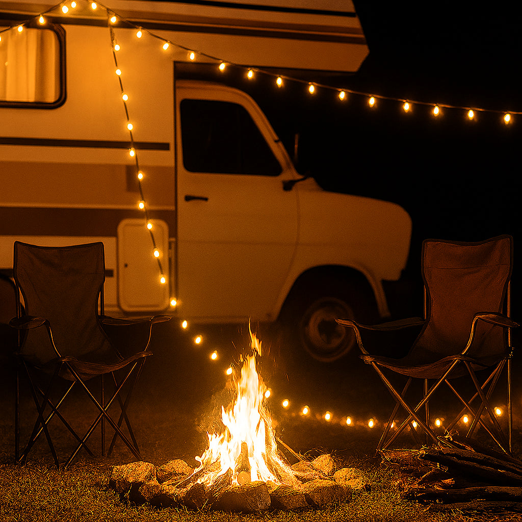 2 Pack 10M Camping Lantern with String Lights USB Rechargeable Xmas Gift Decor