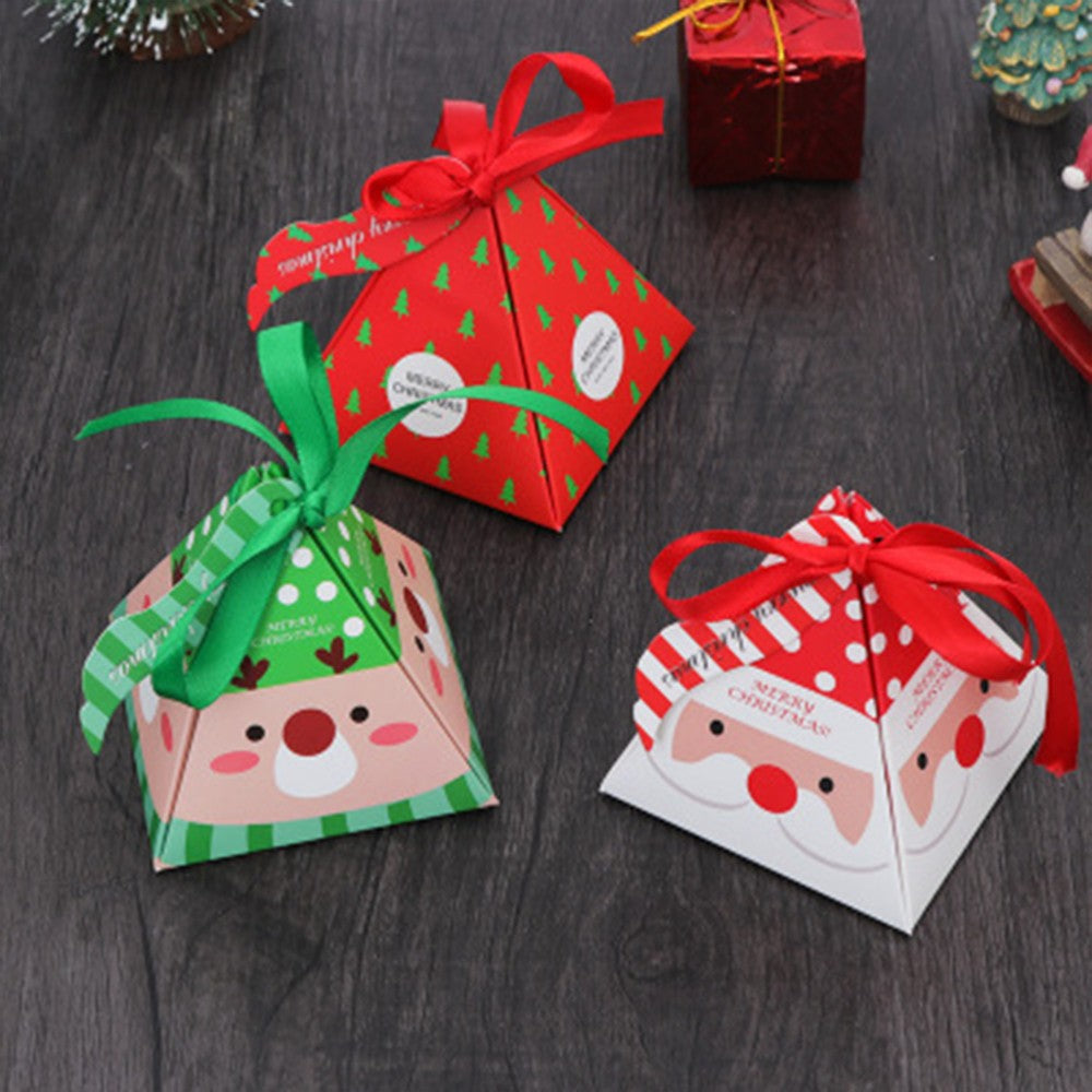 30 Pcs Santa Claus Packaging Box Christmas Paper Boxes Goodies Treat Containers