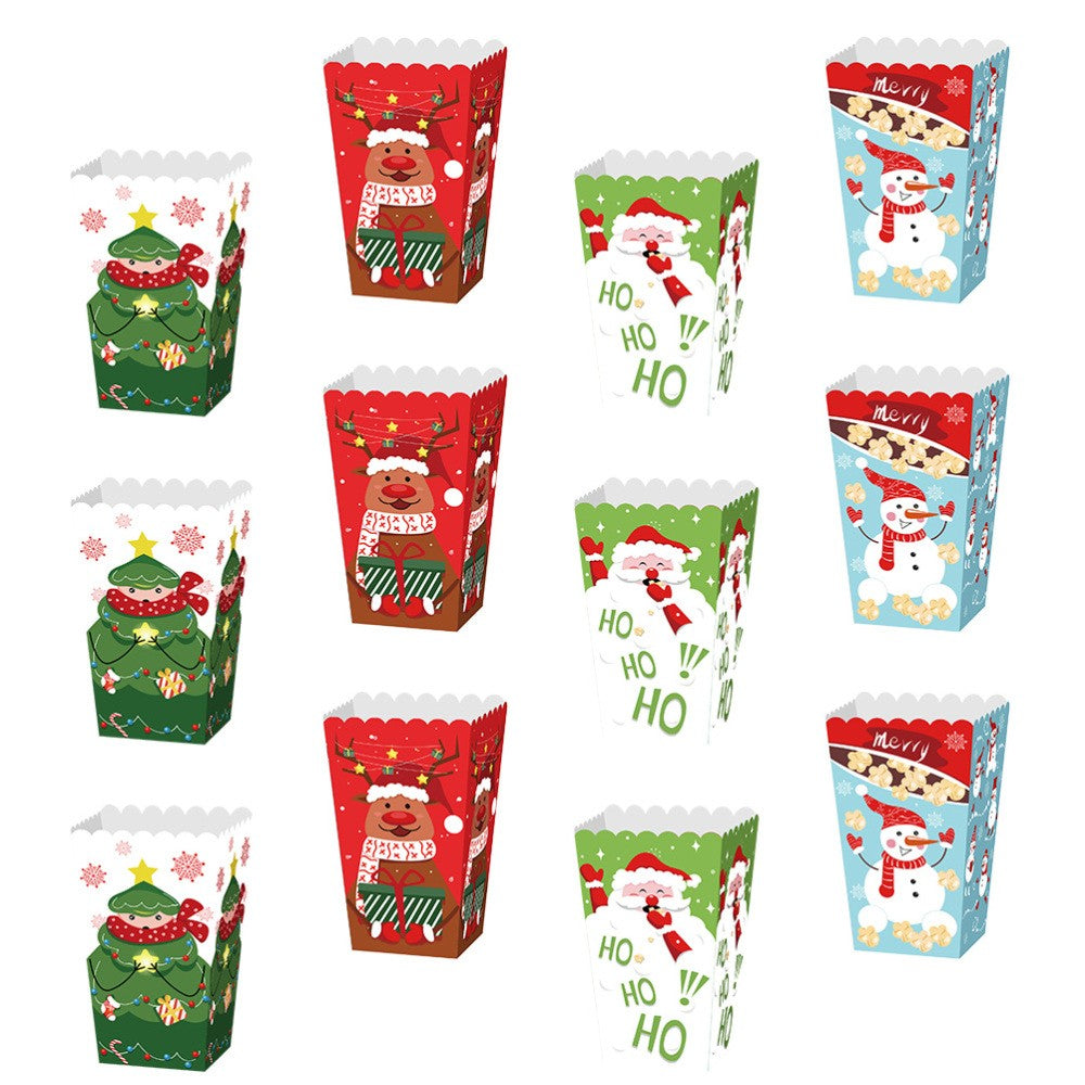 12 Pcs Christmas Package Boxes Baking Packaging Paper Party Food Cookie