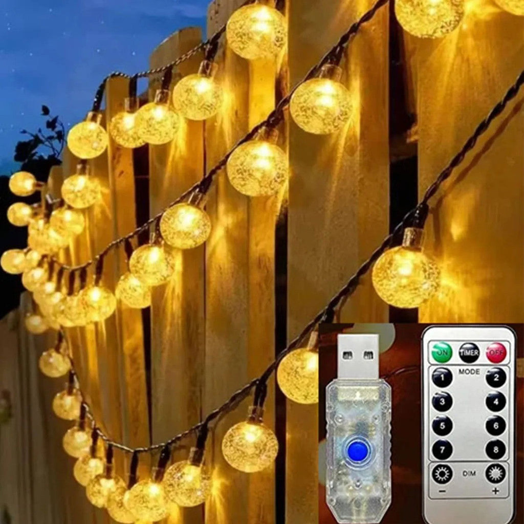 LED Globe Bulb Ball Fairy String Indoor Lights Battery Powered Outdoor Light