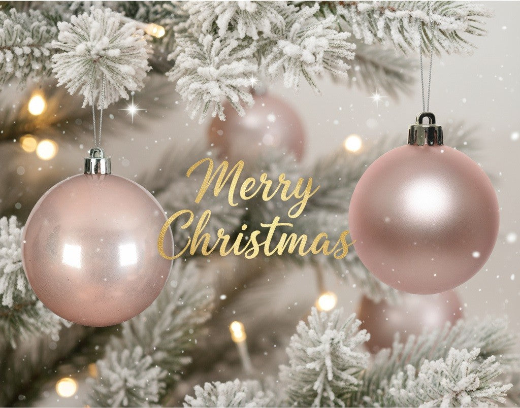 30 Blush Pink Christmas Tree Baubles Shatterproof Hanging Decoration 4Cm 5Cm 6Cm