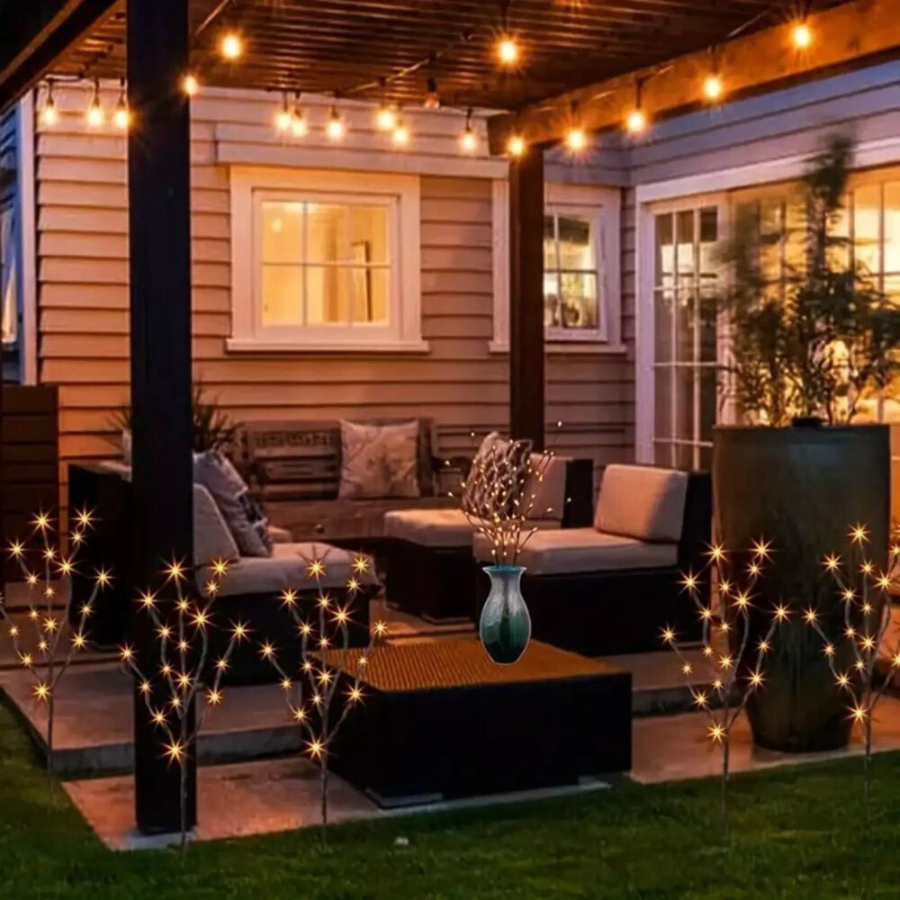 50 LED Indoor Black LED Tree Warm White Bright Lights Battery Christmas 110 Cm