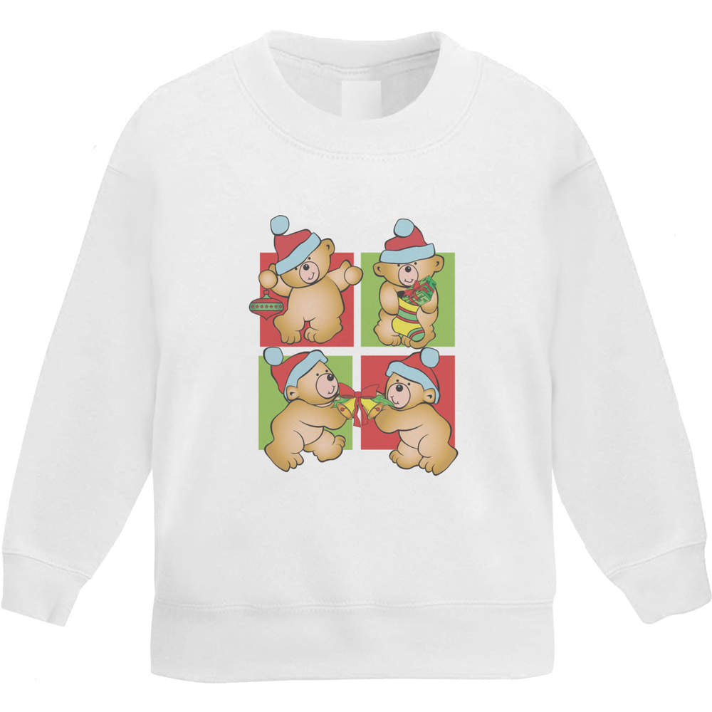 'Teddy Bear Christmas' Kid'S Sweatshirt / Sweater / Jumper (KW050280)