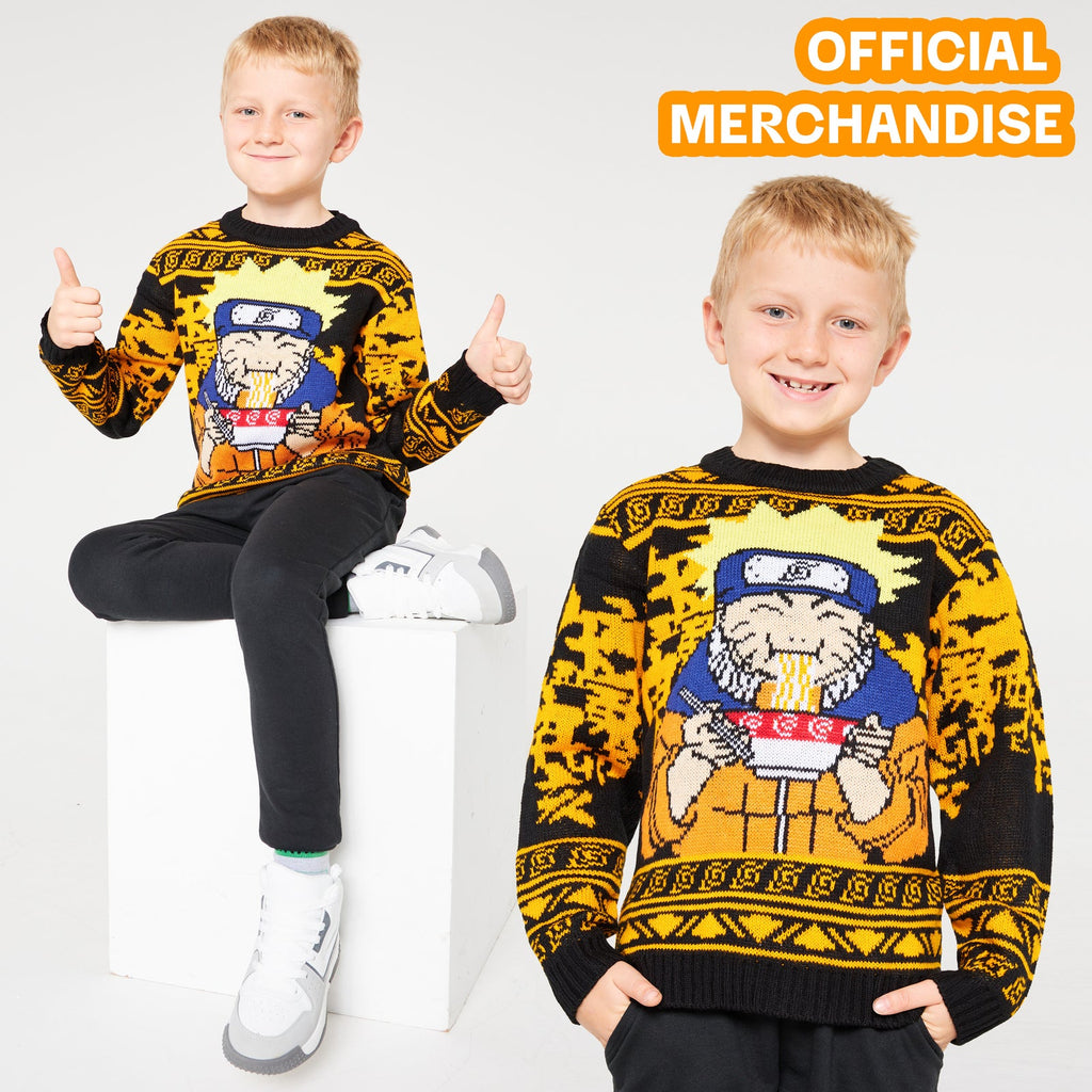 Naruto Kids Christmas Jumper Crew Neck Long Sleeves Sweater Warm Top Cosy