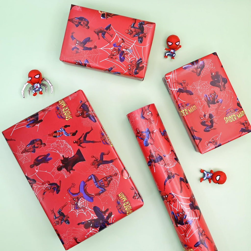 43Cm X 5M Wrapping Papers Roll, Spider Birthday Gift Wrapping Paper Christmas Wrapped Paper for Kids