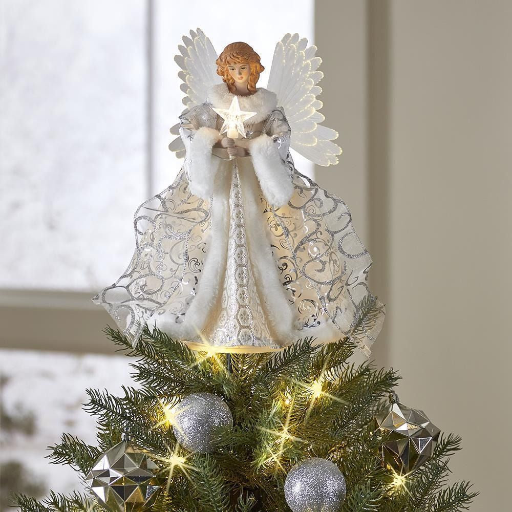 Christmas Angel Fairy Tree Topper Festive Xmas Tree Tops Ornament Decor Gift