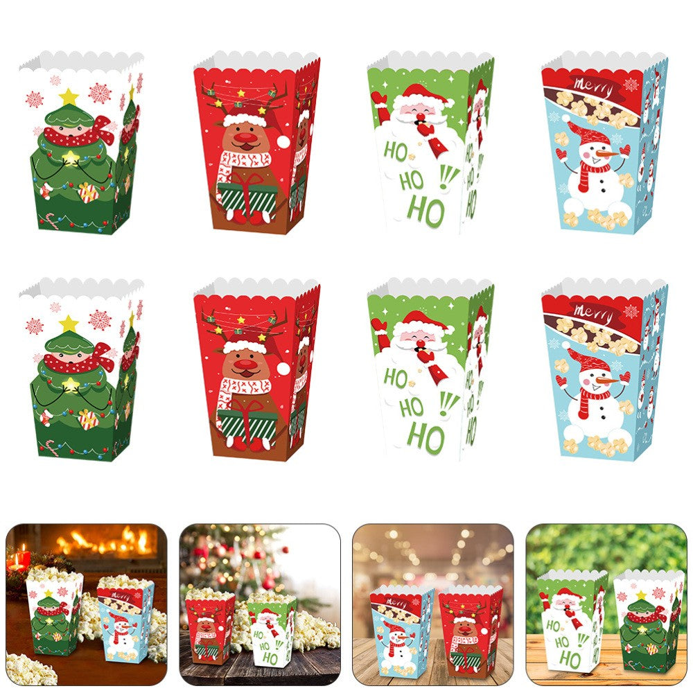 12 Pcs Christmas Package Boxes Baking Packaging Paper Party Food Cookie