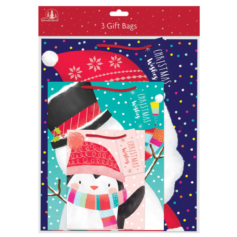 9 X Santa Christmas Gift Bags Wrapping Present Party Paper Carrier Bag Xmas Bags