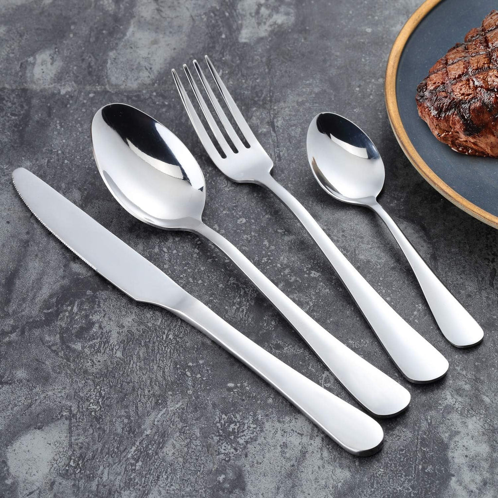 Cutlery Set,  32 Piece Stainless Steel Flatware Set, Tableware Silverware Set with Spoon Knife and Fork Set, Service for 8, Dishwasher Safe/Easy Clean, Mirror Polished