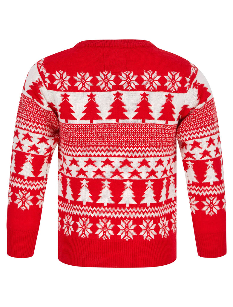 Kids Girls Christmas Jumper Star Tree Nordic Fairisle Xmas Sweater Novelty