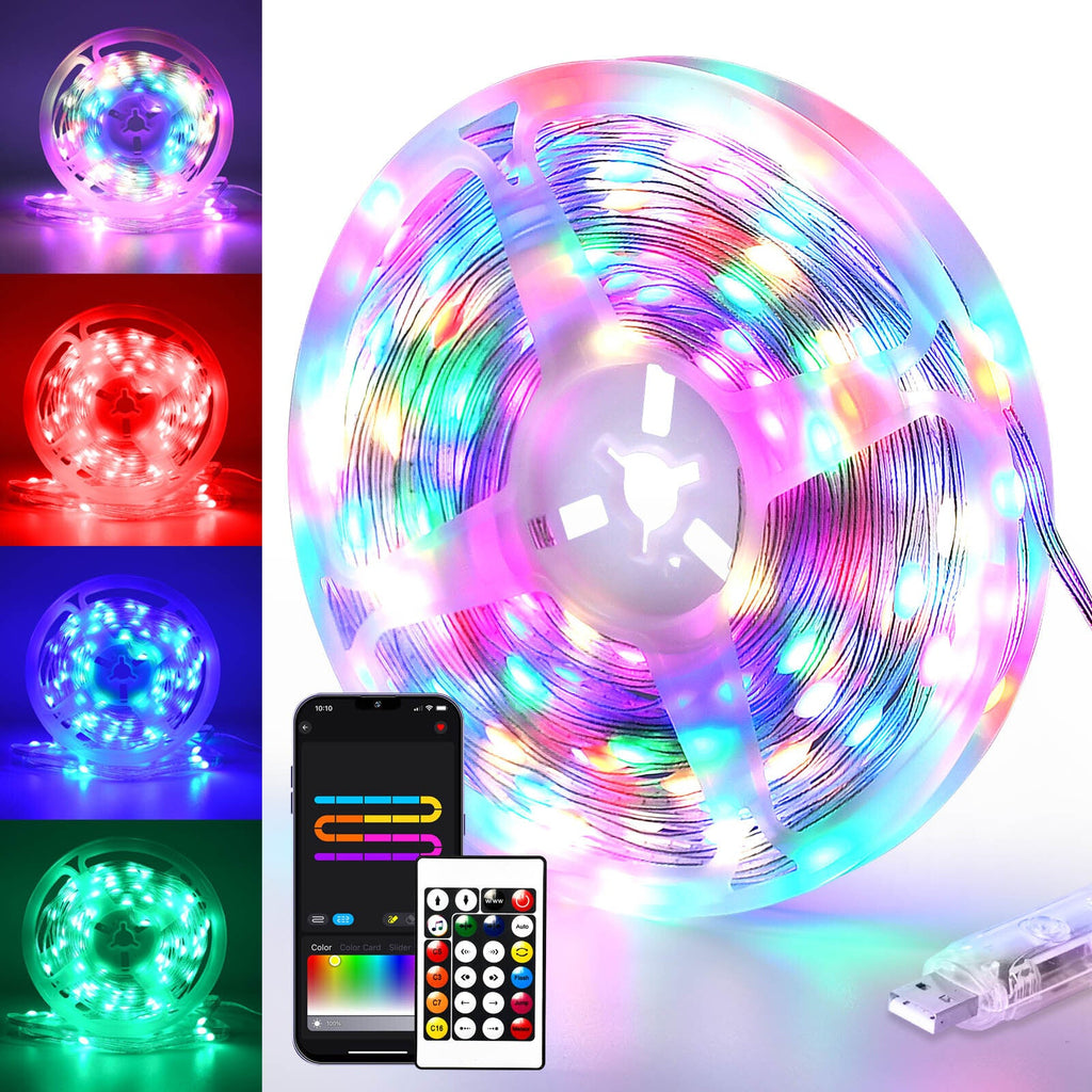 10M 15M SMART RGBIC LED FAIRY STRING LIGHT REMOTE BLUETOOTH APP USB WATERPROOF