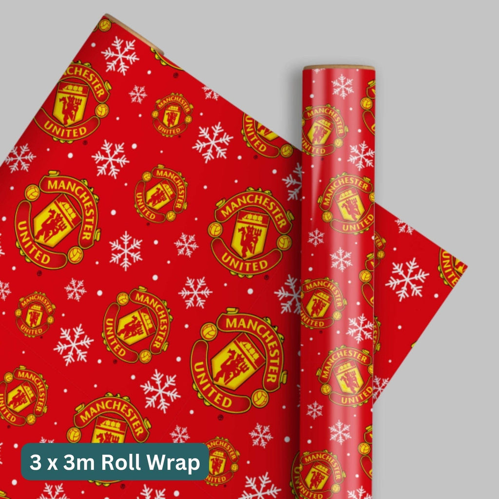 Wrapping Paper Manchester United FC Christmas Gift Wrap 3 X 3M Roll Wrap