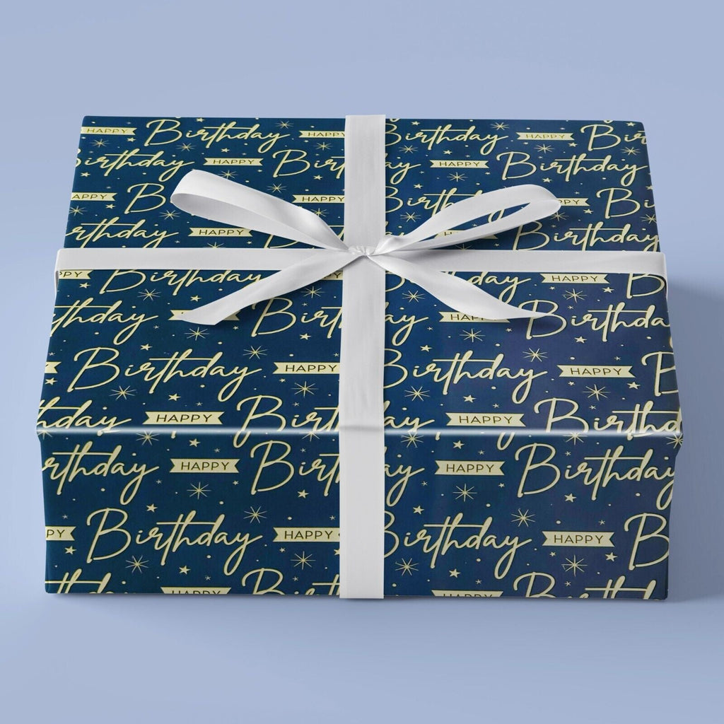 Pack of 4 X 3M Happy Birthday Gift Wrapping Paper Roll - Assorted Designs