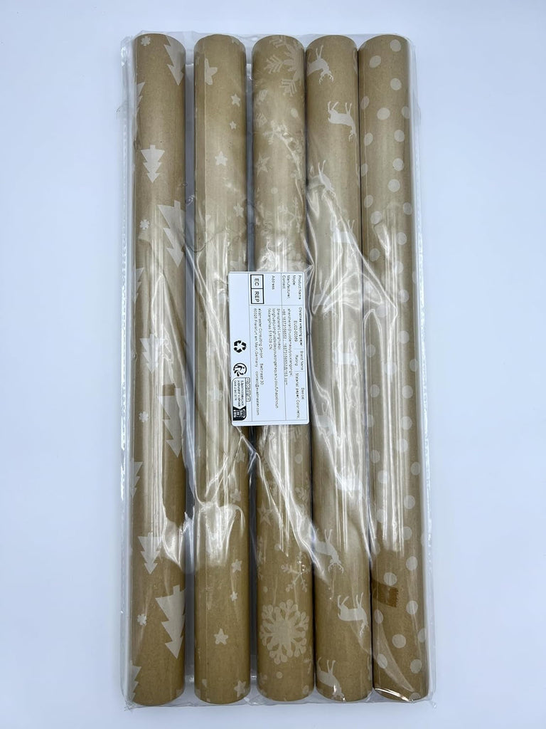 5PC 44*300CM Christmas Wrapping Paper Rolls Bundle, Gift Wrapping Paper Set, ...