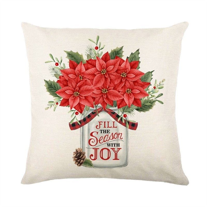 Christmas Pillow Covers 18" X 18" Christmas Decorations Truck Throw Pillowcase
