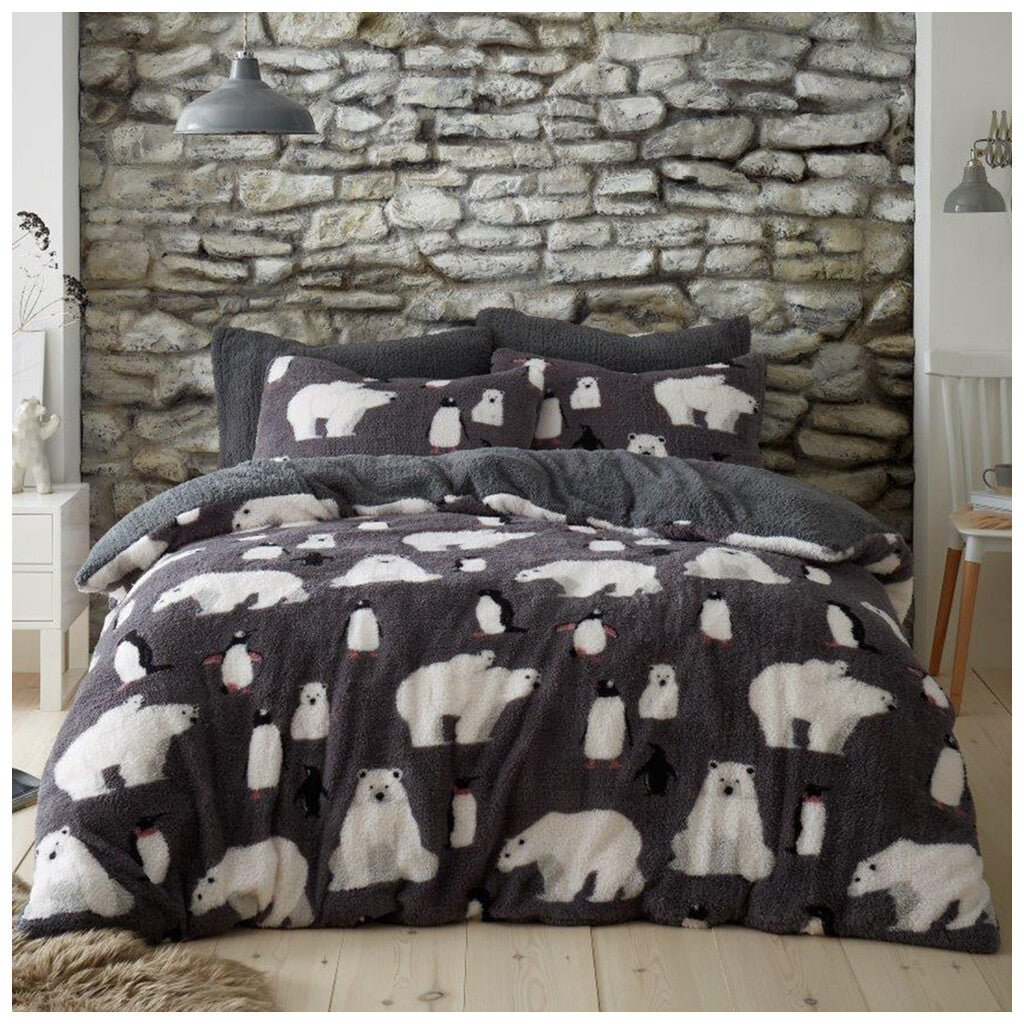 Christmas Duvet Cover Teddy Bedding Reversible Quilt Set Single Double Size UK