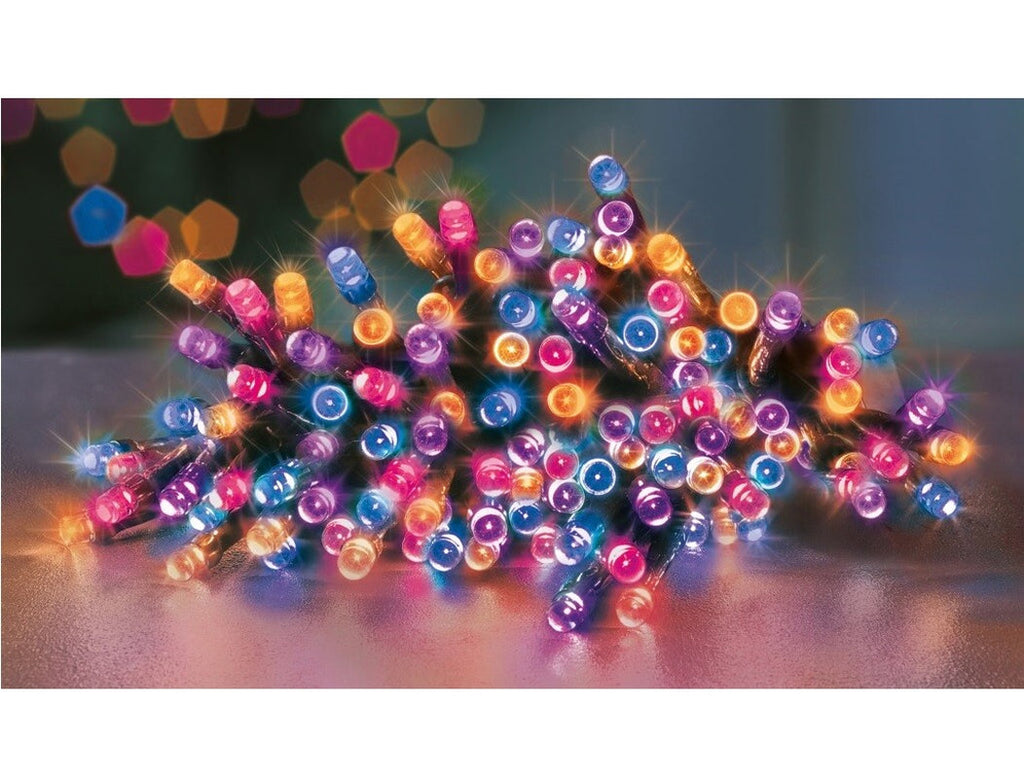 50 Rainbow LED Christmas Lights Premier Multi Action Christmas Timer Lights