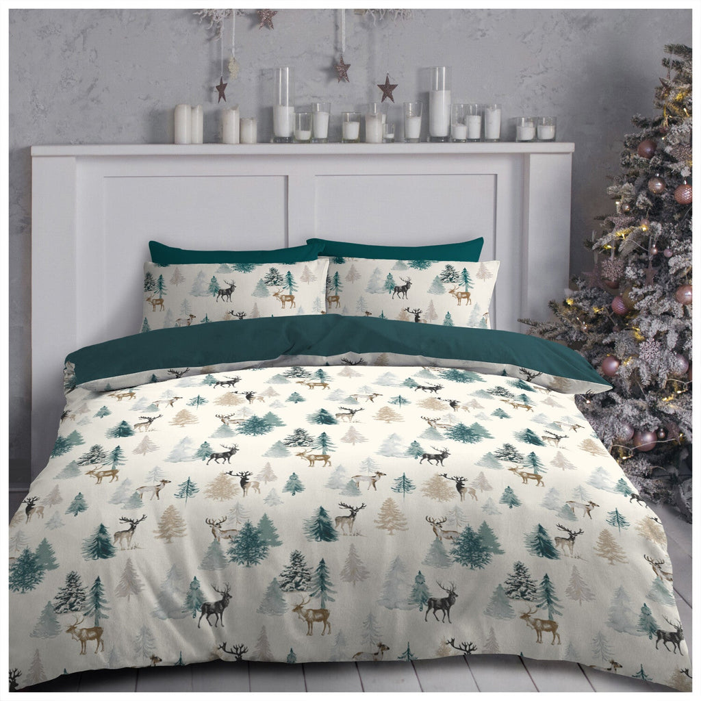 Christmas Duvet Cover Teddy Bedding Reversible Quilt Set Single Double Size UK
