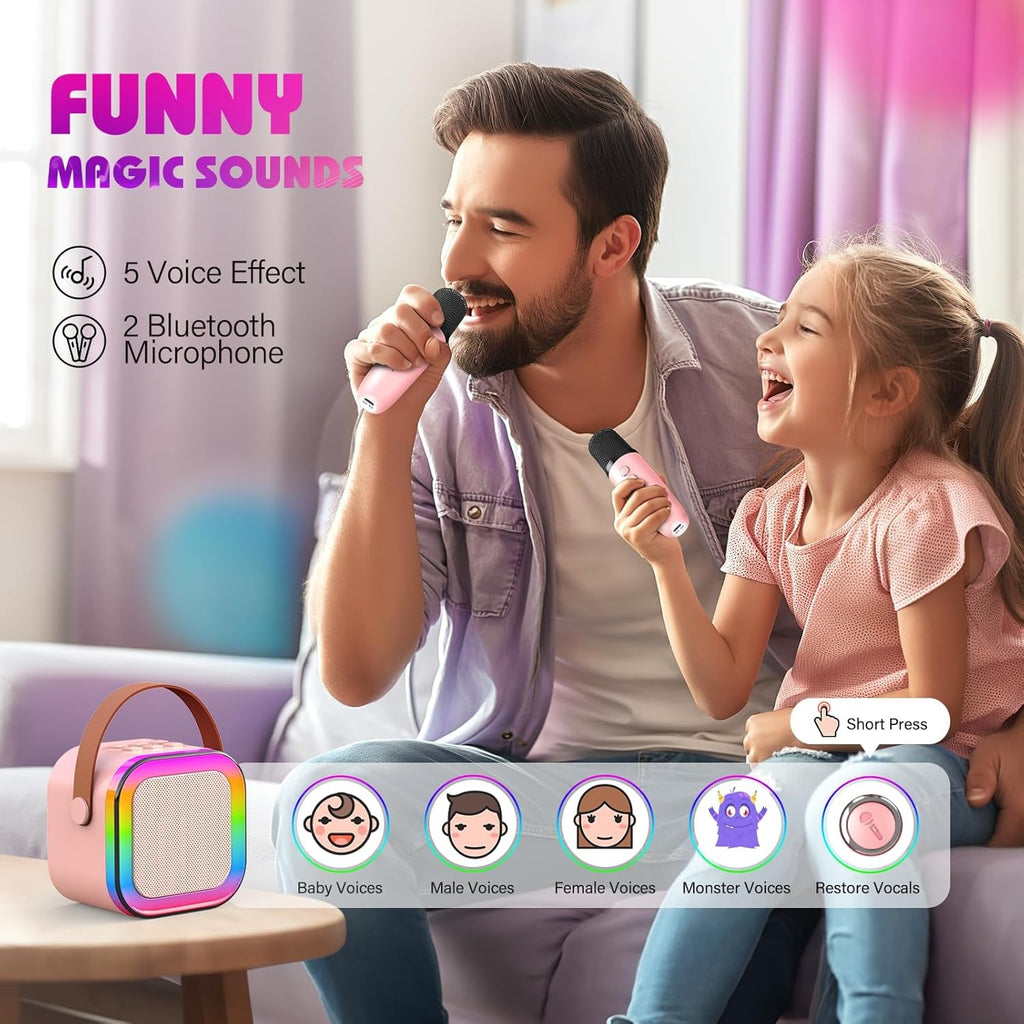 Karaoke Machine 2 Microphones, Birthday Gifts for Girls Toys Age 3-15 Year Old Girls Gifts Kids Microphone Toys for 3-12 Year Old Girls Birthday Early Teenage Girls Gifts