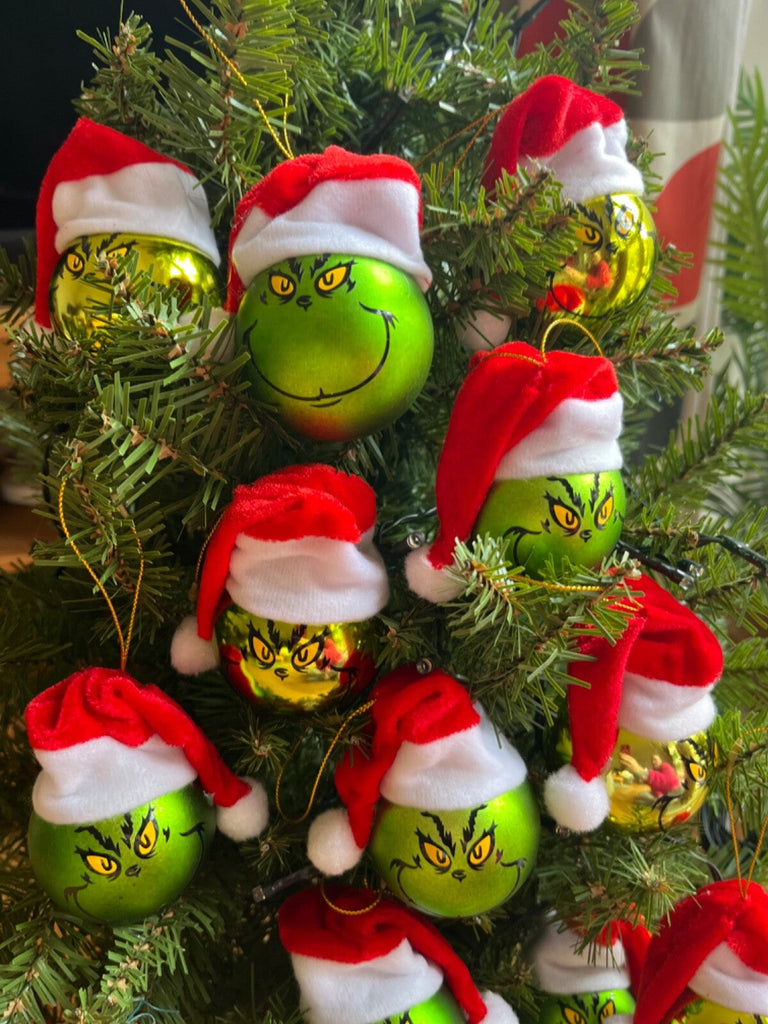 6 X Grinch Christmas Baubles