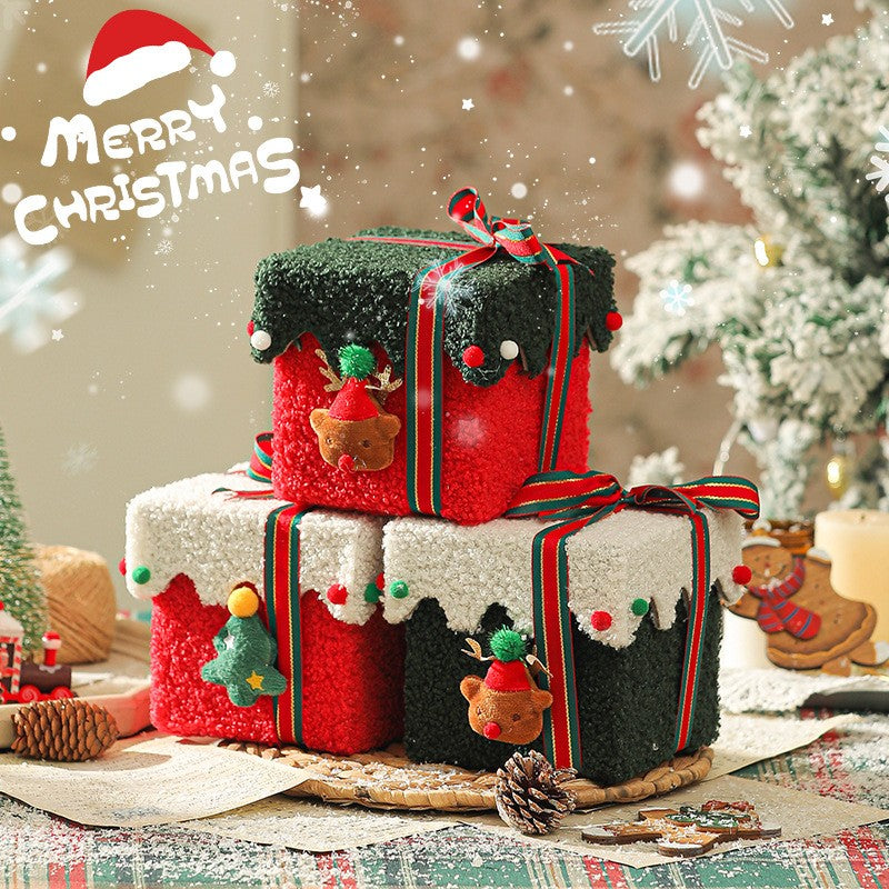 Christmas Gift Packaging Box Thickened Flannel Christmas Gift Empty Box