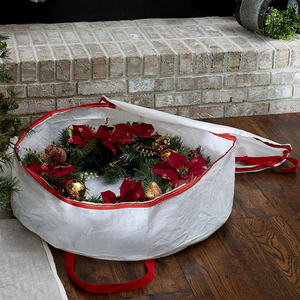 LARGE STORAGE CONTAINER BAG for CHRISTMAS WREATH DECORATION XMAS ITEMS up to 30"