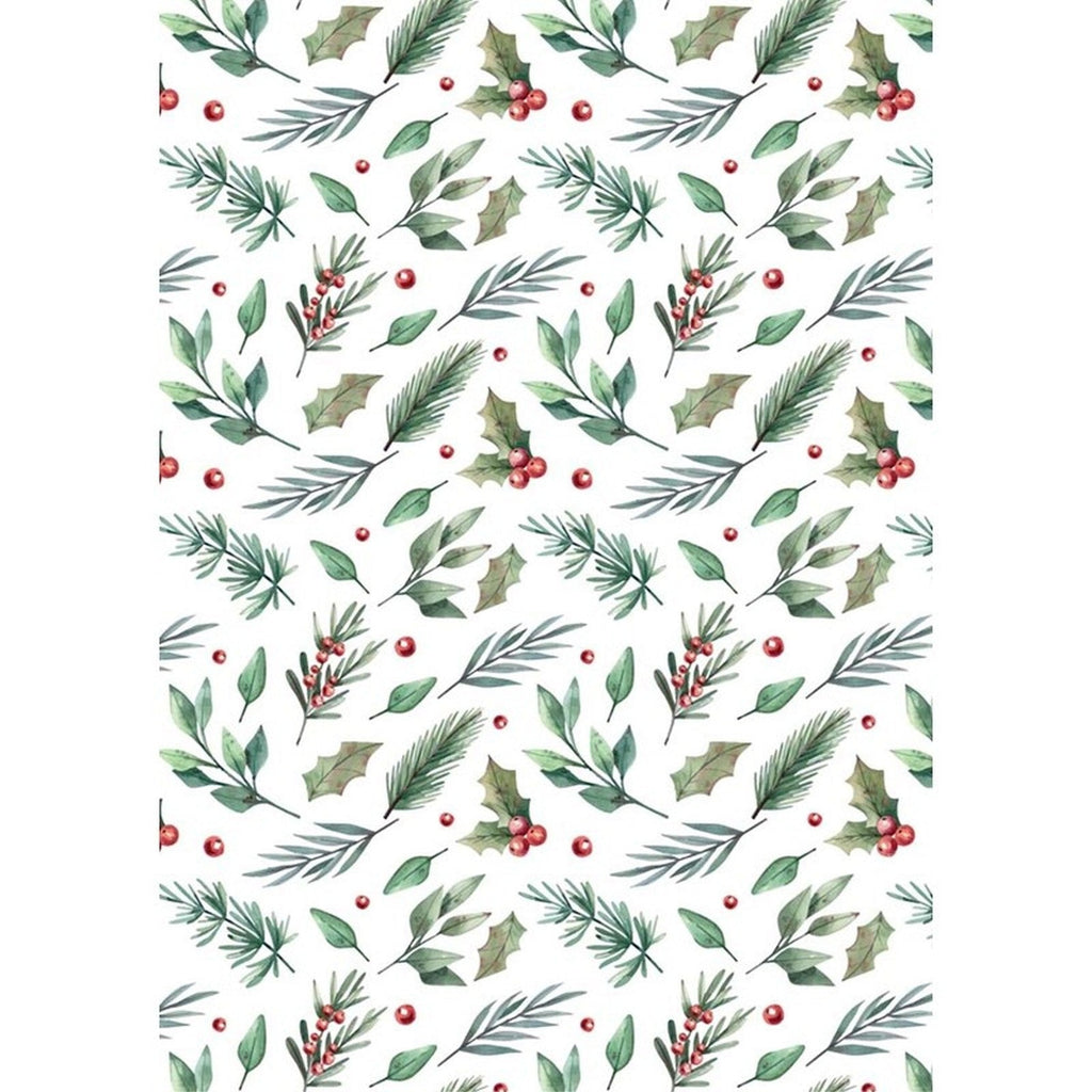 4 Rolls Traditional Christmas Wrapping Paper 7M Gift Wrap & 16 Matching Tags