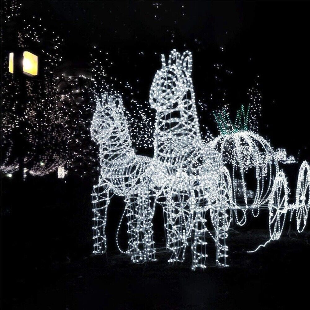 12M 100 LED Solar Rope Tube String Fairy Lights Strip Waterproof Garden Outdoor